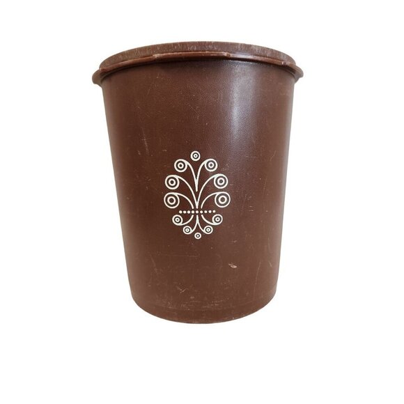 Vintage Brown Tupperware Canister 807-13 No lid Replacement Part, Made in the US - Picture 1 of 14